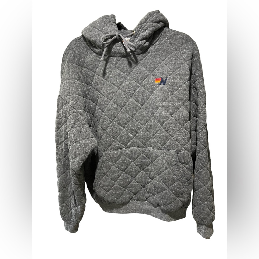 NWOT Aviator Nation Quilted Relaxed Pullover Hoodie size Large